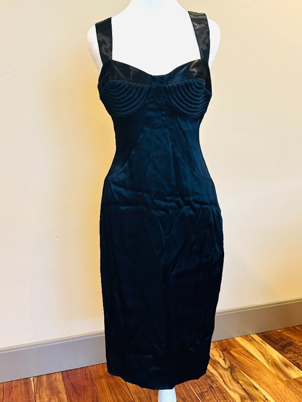BLACK HALO BLACK PIN UP COCKTAIL DRESS MEDIUM